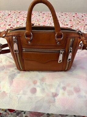 Rebecca Minkoff the Bittie MAB in Tan color Leather Satchel Handbag